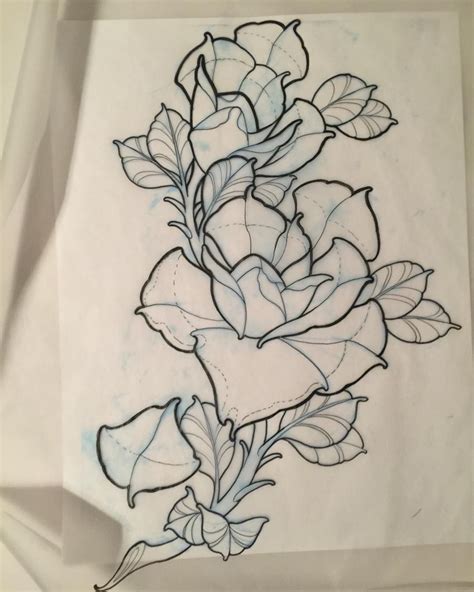 Neo traditional rose outline 2 by … перевести эту страницу. Roses! I should be in bed! | Flower drawing, Flower tattoo ...