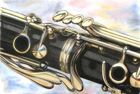 Clarinet Art Print By Anthony Billings X Small Clarinete Dibujo