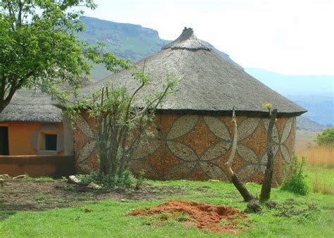 Traditional Basotho Huts With Decorated Walls Basotho Cult Flickr