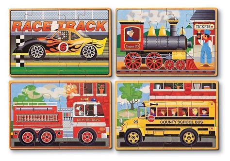 Buy Melissa And Doug Vehicles Jigsaw Puzzles In A Box 12pc