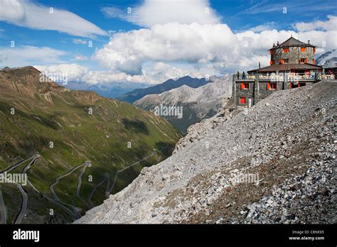 Italy Passo Di Stelvio Stelvio Pass Stilfserjoch Winding Road Of