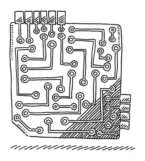 Circuit Board Symbol Drawing Drawing By Frank Ramspott Fine Art America