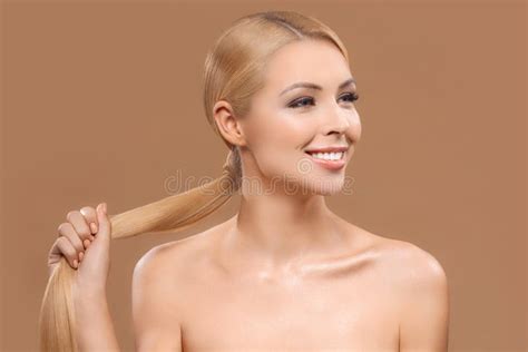 Naked Blonde Woman In Fur Hat Stock Photo Image Of Natural Portrait