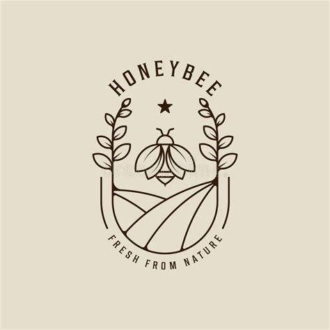 Bee Logo Line Art Vector Simple Illustration Template Icon Graphic