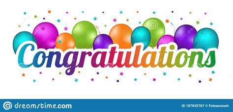 Congratulations Banner Colorful Vector Illustration With Confetti