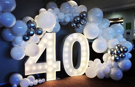 40 Marquee Numbers And Balloons 40th Birthday Decorations 40th