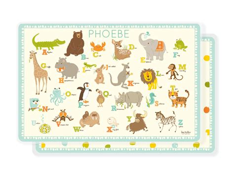 Placemat For Kids Personalized Alphabet Abc Placemat