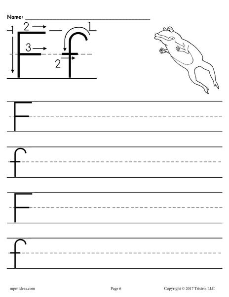Printable Letter F Handwriting Worksheet Supplyme