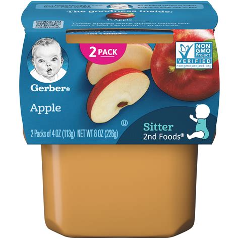 Gerber 2nd Foods Apple Baby Food 4 Oz Tubs 2 Count