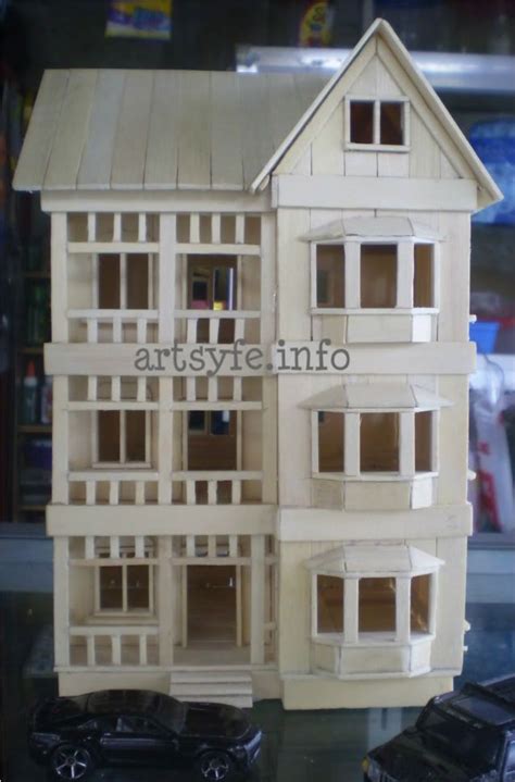 The most common popsicle stick house material is wood. Popsicle Stick House Plans Free