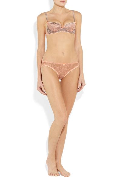 Mimi Holliday By Damaris Tinkerbell Lace And Silk Satin Plunge Bra