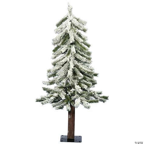 Vickerman Artificial 2 X 14 Flocked Alpine Christmas Tree Unlit