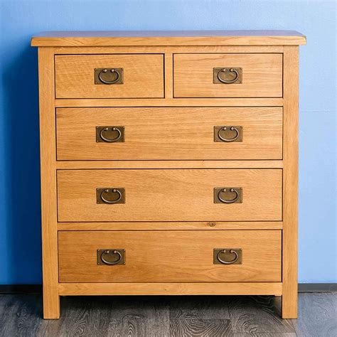 Buy Surrey Oak 2 Over 3 Chest Of Drawers Traditional Rustic Waxed