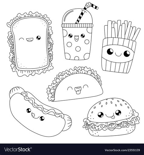 Kawaii Food Doodle Coloring Pages Doodle Coloring Cute Coloring Porn