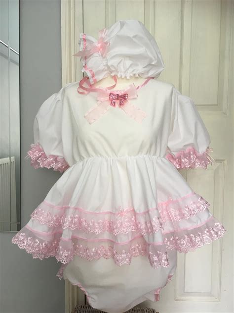 All Sizes 130gbp Adult Baby Sissy Short Romper Dress In White Etsy