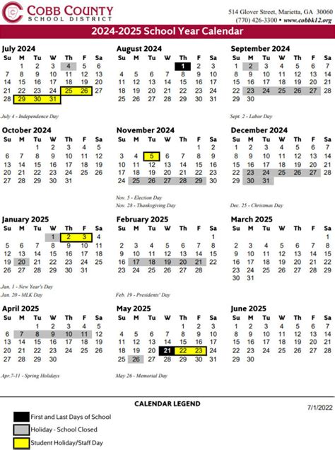 Cobb County School Calendar 2024 2025