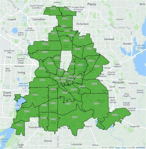 Dallas Zip Code Map United States Map