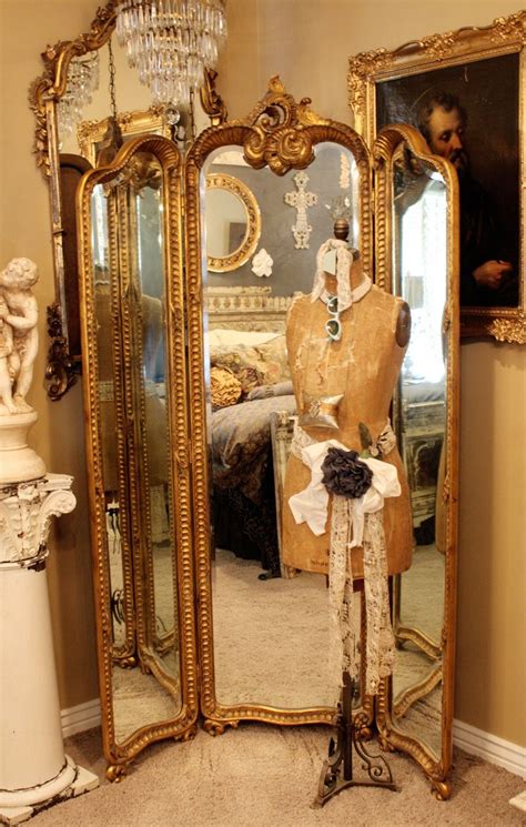 Rare antique chinese brass hand mirror w ox bone carved plaque & handle, h.k.p.d in antiques, asian antiques, china. Antique Hand Carved Gilt Three Panel Mirror | eBay ...