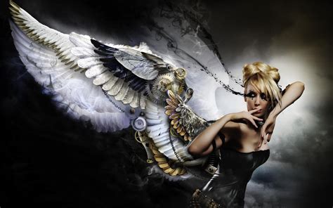 wallpaper 1680x1050 px angel babes blonde blondes females girls sexy steampunk wings