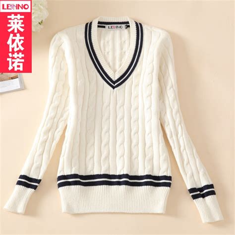 Brand Lehno Girls School Uniforms Sweater V Neck Preppy Style Knit