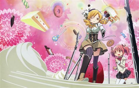 Download Madoka Kaname Mami Tomoe Anime Puella Magi Madoka Magica Hd