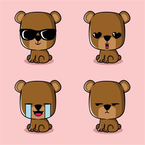 Ilustración Vectorial De Lindo Oso Emoji 12981286 Vector En Vecteezy