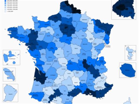 Population Density Map Of France List Of French Departments By