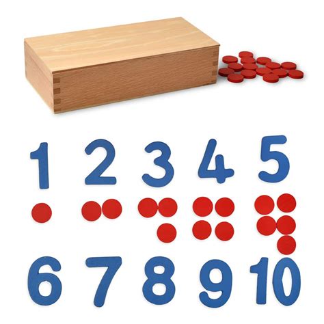 Bohs Montessori Cut Out Numerals And Counters Wooden Math Counting