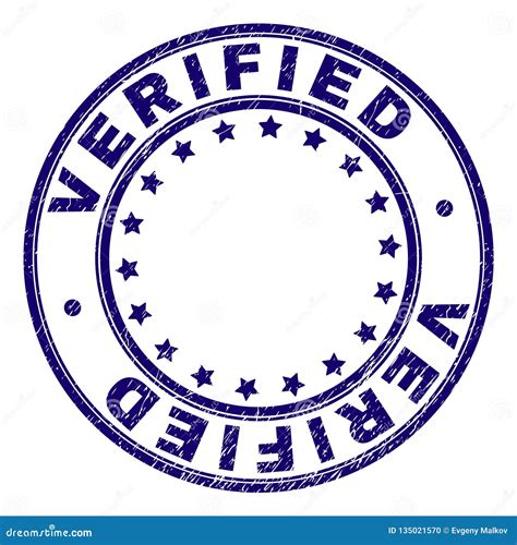 Grunge Textured Verified Round Stamp Seal Stock Vector Illustration