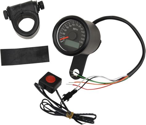 Drag Specialties Black Face Electronic Speedo Motorcycle Speedometer
