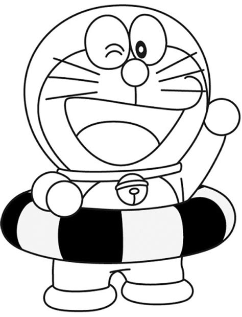 Belajar Mewarnai Untuk Anak Gambar Doraemon Kucing Kartun Yang Lucu
