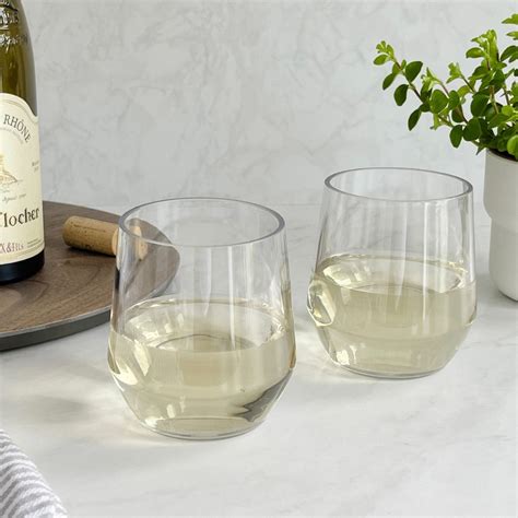 Set Of 4 Stemless Unbreakable Wine Glasses By Trudeau Linen Chest