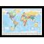 World Map Poster In A Black Wood Frame 24x36  Walmartcom