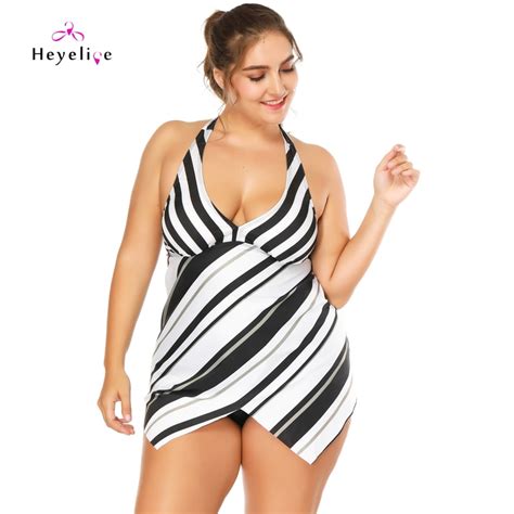 Sexy Striped Two Piece Swimwear Women New Retro Tankini Swimsuits Halter Push Up Plus Size Swim