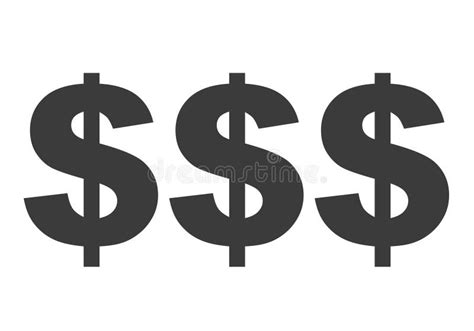 United States Dollar Currency Symbols Isolated On A White Background