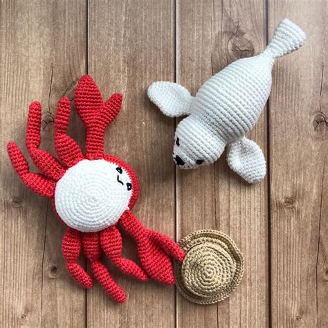 Crochet Pattern Set Amigurumi Sea Creatures Crochet Ocean Baby Etsy