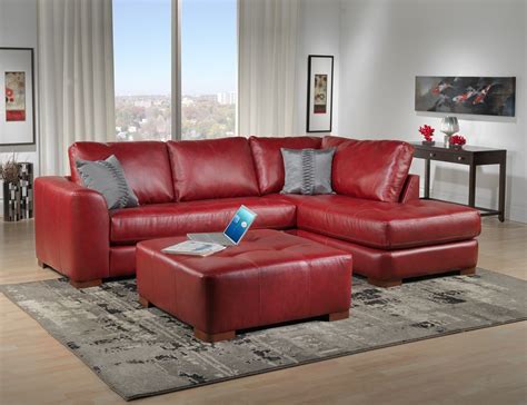 A red couch mixed with warm living room colors. Red Leather Couches | Red leather couches, Red couch ...