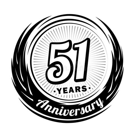 51 Years Anniversary Elegant Anniversary Design 51st Logo Stock