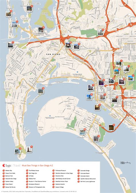 San Diego Attractions Map Printable