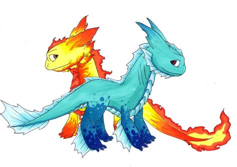 Fire And Water Dragons By Maythedragonlord On Deviantart