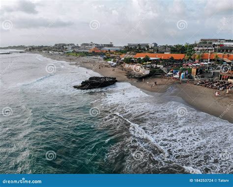Canggu Bali Indonesia Feb 15 2019 Aerial View Of Canggu Beach With