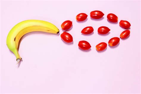 Sex Yellow Banana Fruit Beside Red Round Fruits Kinky Image Free Photo