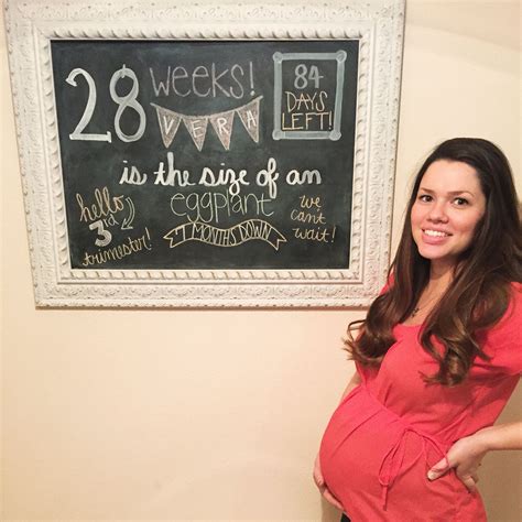 28 Weeks Pregnant Chalkboard Documenting Pregnancy 28 Weeks Pregnant
