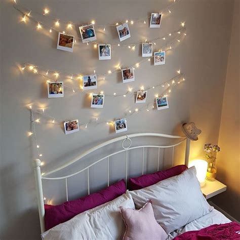 totally inspired by lisa dawson fairy lights photo wall polaroid pictures dou bedroom wall