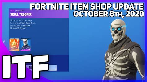 Fortnite Item Shop Rare Skull Trooper Is Back October 8th 2020
