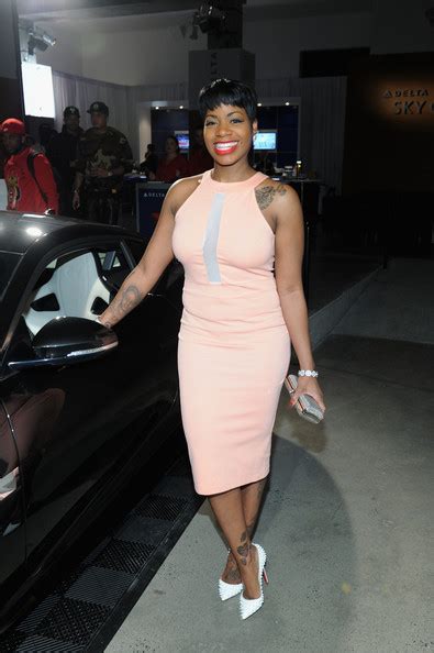 Fantasia Shows Off Her Curves In Peach Mesh Dress The Style News Network