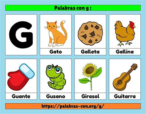 Palabras Que Empiezan Con G De Gato Educación Activa