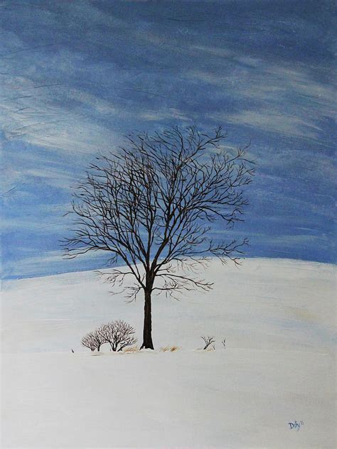 Lone Tree In Winter Painting By Kevin Doty Fine Art America