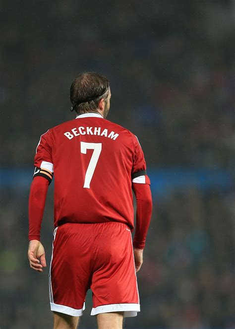 David Beckham Of Gb Wears The Famous Number 7 Shirt During His Match