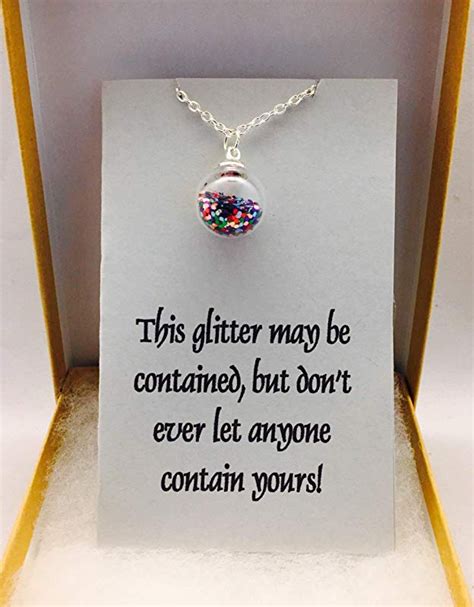 Glitter Ball Resist Necklace Dont Let Anyone Contain Your Glitter